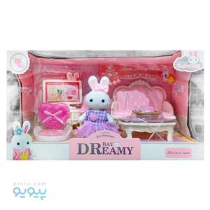 اتاق نشیمن عروسک خرگوش منیاتوری DREAMYBAY آیتم 6669 تک و عمده
