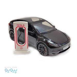 ماکت ماشین فلزی طرح تسلا برقی تک و عمده