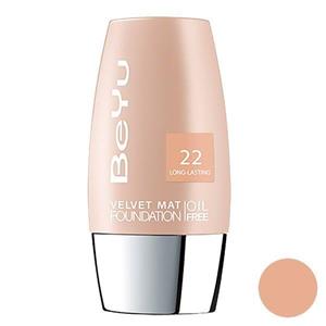 کرم پودر مخملی مات مدل 22 حجم 30 میلی لیتر  بی یو  BeYu Velvet Mat Foundation 22 30ml