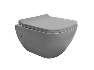 توالت وال هنگ مروارید مدل کاپریس بیده دار طوسی مات درجه یک