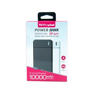 پاوربانک مدل TP 827 ظرفیت 10000 میلی آمپر ساعت تسکو