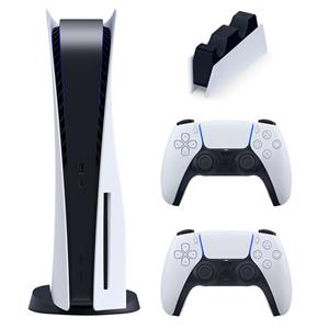 کنسول بازی سونی مدل PlayStation 5 ظرفیت 825 گیگابایت ریجن 1216A اروپا به همراه دسته اضافه و پایه شارژر 