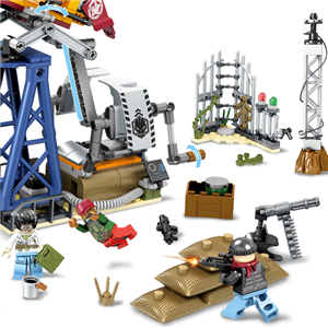 لگو نیروگاه استخراج نفت نظامی (Block Gold) سایز بزرگ ۳۱۶ تکه باکیفیت