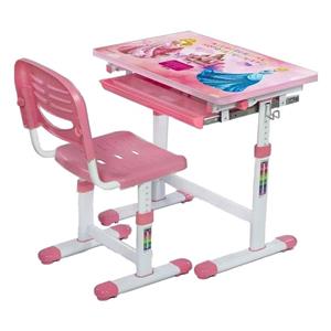 ست میز و صندلی تحریر کودک قابل تنظیم ارتفاع طرح پرنسس