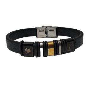 دستبند مردانه چرم و استیل برند رولکس