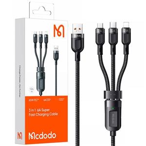 کابل ۳ سر فست شارژ Mcdodo Grenade Series CA-0930 6A 66W 1.2m