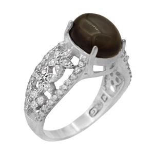 انگشتر عقیق سلیمانی نقره زنانه طرح ویدا