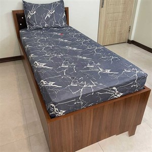 ملحفه کشدار 2 تیکه مدل ماربل گرانیتی عرض 90