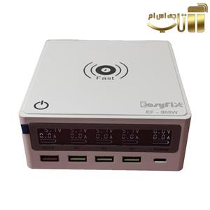 مولتی شارژر 5 پورت ایزی فیکس EF-868w با قابلیت وایرلس شارژ