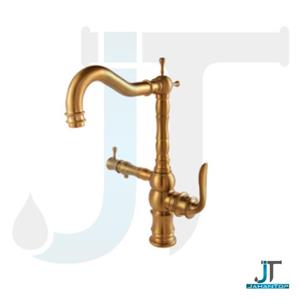 شیر ظرفشویی اهرمی دومنظوره ثابت طلا مات آریانا (مدل سزار)