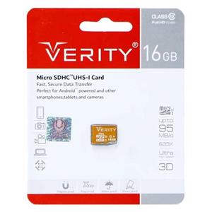 کارت حافظه microSDHC وریتی مدل 633X کلاس 10 استاندارد UHS-I U1 سرعت 95MBps ظرفیت 16 گیگابایت همراه با آداپتور SD