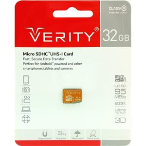 کارت حافظه microSDHC وریتی مدل 633X کلاس 10 استاندارد UHS-I U1 سرعت 95MBps ظرفیت 32 گیگابایت همراه با آداپتور SD