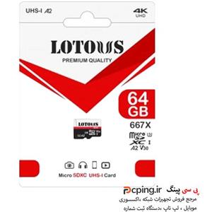 کارت حافظه لوتوس مدل MicroSDXC 667X A2 با ظرفیت 64 گیگابایت