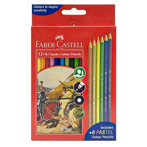مدادرنگی 12 6 رنگ فابرکاستل مدل PASTEL CLASSIC