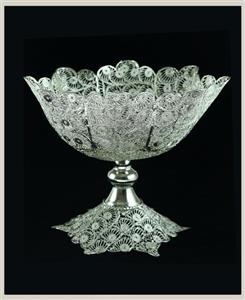 میوه خوری ملیله کاری با روکش نقره سایز بزرگ 