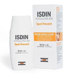 فلوئید ضد آفتاب ISDIN ایزدین مدلSPOT PREVENT SPF50 بی رنگ ضدلک حجم50میلی لیتر(با ضمانت اصالت کالا-ساچمه دار-ساخت اسپانیا-تاریخ انقضا طولانی)
