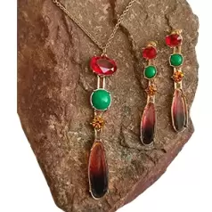 نیم ست زنانه استیل نگین دار مدل SH5001