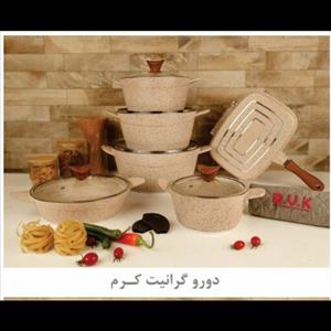 سرویس قابلمه 15 پارچه دو رو گرانیت برند BVK کد 713515 رنگ کرم 