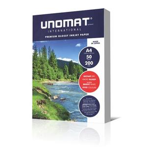 کاغذ گلاسه یونومات سایز A4 وزن 200 گرم بسته 50 برگ
