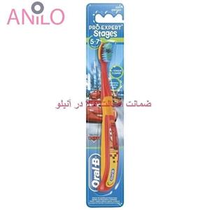 مسواک اورال-بی مدل Expert Stages 5-7 Cars Red با برس معمولی Oral-B Pro Expert Stages 5-7 Cars Red Tooth Brush