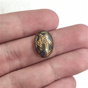 نگین حدید با حکاکی ستاره سلیمان کد{10389}