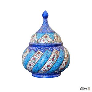 قندان میناکاری مسی مدل پایه دار کد 1 
