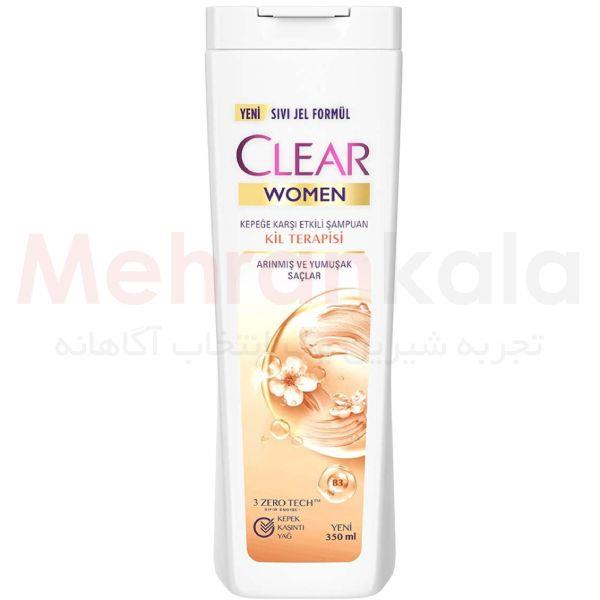 شامپو ضد شوره زنانه کلیر خاک رس درمانی 350 میلی لیتر