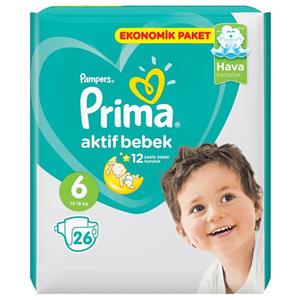 پوشک پریما ترک سایز 6 بسته 26 عددی Prima