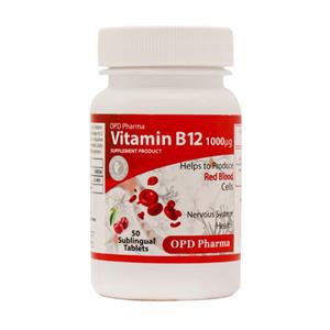 قرص زیرزبانی ویتامین B12 1000 میکروگرم او پی دی فارما 50 عدد OPD Pharma B12 1000 Vitamin 50 Sublingual Tabs