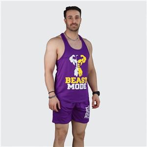 ست مردانه تاپ قهرمانی و شلوارک سوزنی BEAST MODE کد 51017 عمده