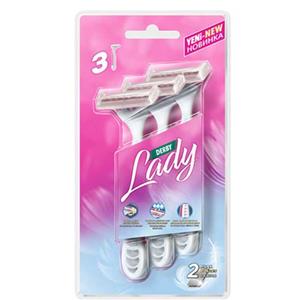تیغ اصلاح زنانه 2 لبه دربی Derby مدل لیدی پلاتینیوم Lady Platinum بسته ۳ عددی