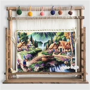 دار قالی دکوری طرح منظره روستا کد 8510