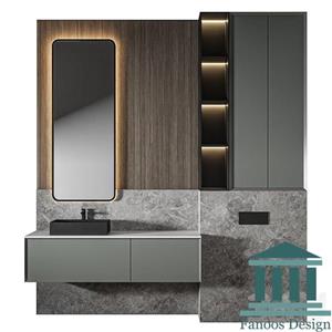 روشویی کابینتی و دیزاین نئو کلاسیک حمام کد 30345