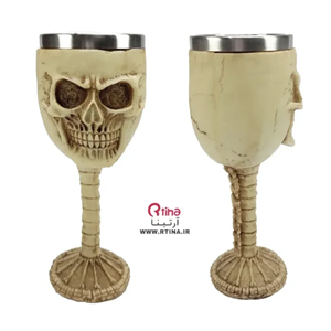 جام پایه بلند وارداتی طرح جمحمه استخوانی