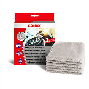 پک 3 عددی حوله مایکروفایبر بسیار نرم سوناکس دستمال مخصوص دیتیلینگ خودرو Sonax Microfibre Cloth Soft Touch