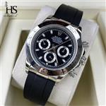 ساعت مردانه رولکس دیتونا اتوماتیک و باطری بند رابر Rolex Daytona Cosmograph Silver Black Screen