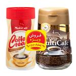 قهوه فوری گلد مولتی کافه مقدار 100 گرم به همراه کافی کریمر مولتی کافه مقدار 200 گرم