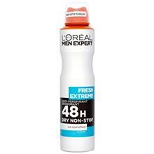 اسپری ضد تعریق مردانه لورآل مدل Fresh Extereme 48H حجم 150 میلی لیتر LOreal Fresh Extereme 48H Spray 150ml For Men