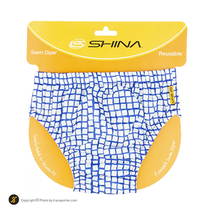 پوشک شنا استخری شورت آموزشی شینا ضد آب HMK | سفید/آبی 