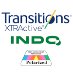 عدسی سفارشی ترانزیشن پلارایزد سینگل ویژن یونی مکس ایندو 1.50 INDO Single Vision Unimax Transitions Polarized XTRActive