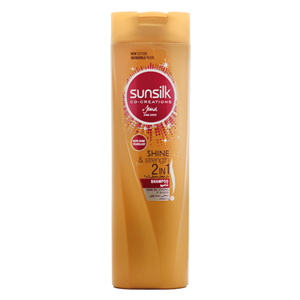 شامپو تقویت کننده و براق کننده سان سیلک مدل Shine and Strength 2 in 1  Sunsilk Glowing Shine and Strength 2 in 1 Shampoo