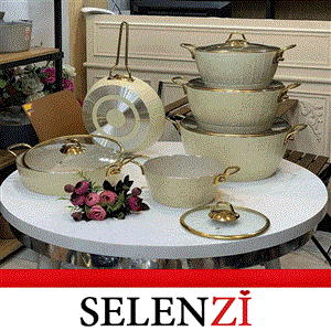 سرویس قابلمه گرانیت 11 پارچه اویز کرم