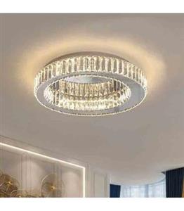 لوستر مدرن سقفی تک حلقه سایز 40  cm با کریستال بلند