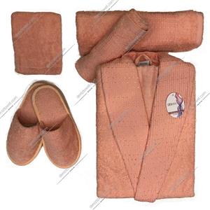 حوله ست یک نفره 6 تیکه طرح هارمونی گلبهی