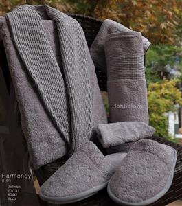 حوله ست یک نفره 6 تیکه طرح هارمونی طوسی