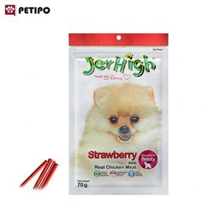 تشویقی مدادی سگ طعم مرغ و استرابری جرهای (JerHigh Chicken Strawberry) وزن 70 گرم