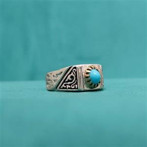 انگشتر فیروزه نیشابوری عجمی آبی کد{10478}