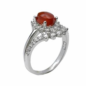 انگشتر عقیق یمنی زنانه سرخ کد{10525}