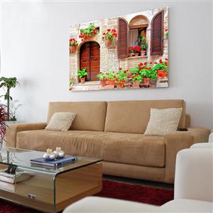 تابلو شاسی طرح خانه و شمعدانی کد AX14155