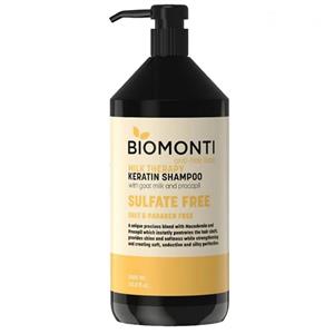 شامپو بیومونتی Biomonti بدون سولفات مدل Milk Therapy حجم 1000 میل